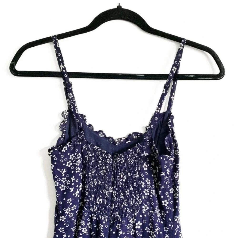 Reformation Fergie Jumpsuit Navy Ditsy Floral Boho Size 0 - Picture 8 of 10